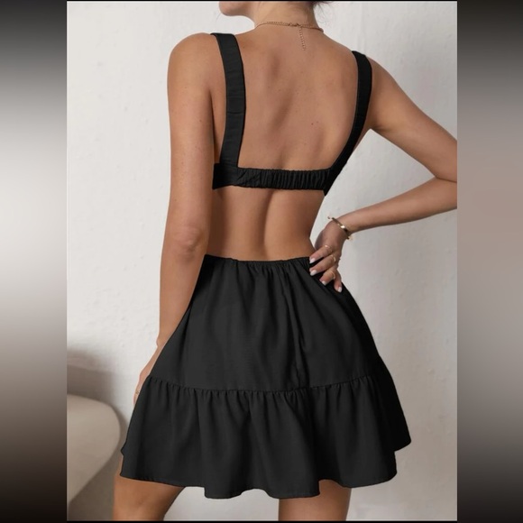 Shein Ruched Cut Out Ruffle Hem Cami Dress - Picture 3 of 5